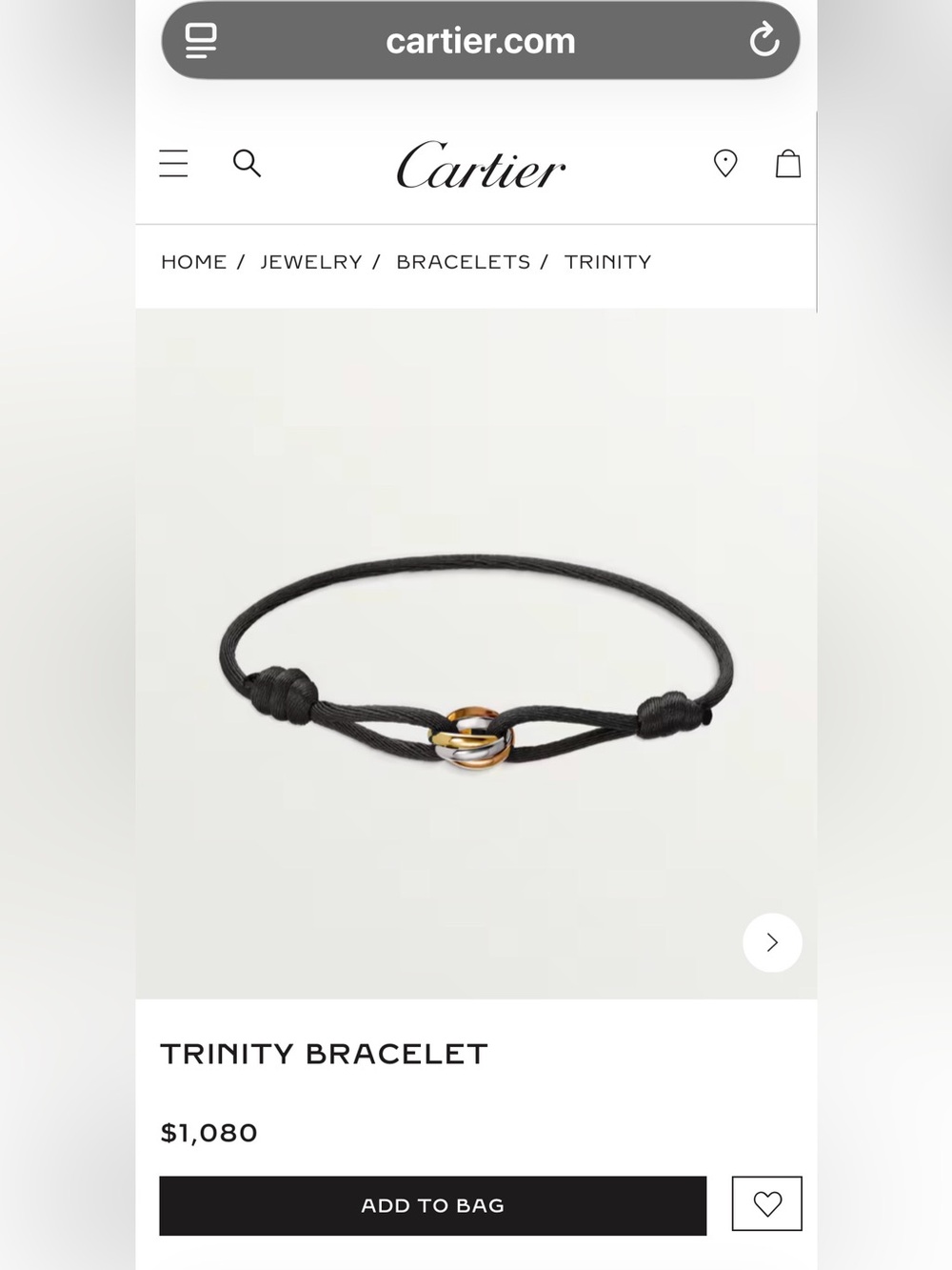 Cartier Trinity Cord Bracelet 18K Gold - Picture 8 of 9